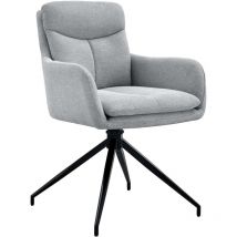 Chaise de salle à manger Somers avec revêtement en tissu. Gris clair