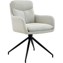 CLP - Chaise de salle à manger Somers avec revêtement en tissu. Crème