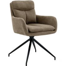 CLP - Chaise de salle à manger Somers avec revêtement en tissu. Marron
