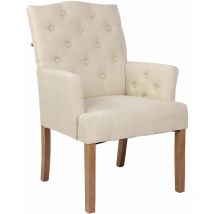 Design Chesterfield Design Armchair en tissu avec diverses armures Couleur : Crème