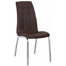 Chaise de salle à manger tapissée en simili cuir chocolat 42 cm (largeur) x 96 cm (hauteur) x 42 cm (profondeur)