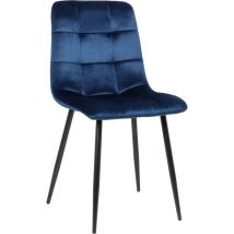 Chaise de salle à manger Tilde avec Piètement en métal noir Velours Bleu
