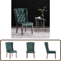 Chaise de salle à manger Vert foncé Velours - Chaises De Salle à Manger - Chaise Design - Chaise Velours - Chaise Verte - Meubles Classiques