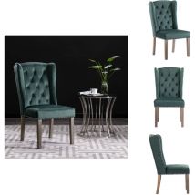 Chaise de salle à manger Vert foncé Velours - Chaises De Salle à Manger - Chaise Design - Chaise Velours - Chaise Verte - Meubles Classiques