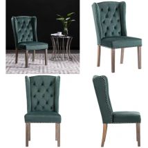 Vidaxl - Chaise de salle à manger Vert foncé Velours - Chaises De Salle à Manger - Chaise Design - Chaise Velours - Chaise Verte - Meubles Classiques