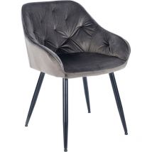 Chaise de visiteur Cassis Velvet Velvet, gris foncé