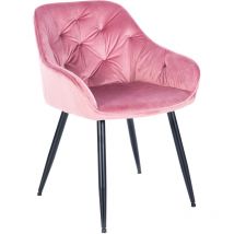 Chaise de visiteur Cassis Velvet Velvet, Rosa
