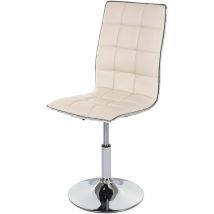 Chaise de salle à manger HWC-C41, chaise de cuisine, pivotante et réglable en hauteur, similicuir - crème