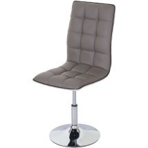 Mendler - Chaise de salle à manger HWC-C41, chaise de cuisine, pivotante et réglable en hauteur, similicuir - taupe