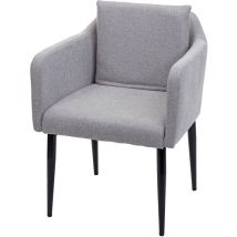 Mendler - Chaise de salle à manger HWC-H93, chaise de cuisine chaise longue - tissu/textile gris clair
