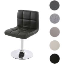 Mendler - Chaise de salle à manger Kavala, chaise de cuisine, pivotante simili cuir taupe-gris base chromée