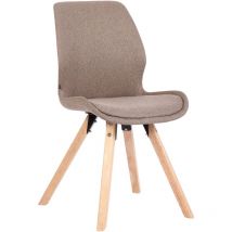 Chaise de salle à manger Luna avec pieds en bois Taupe Tissu