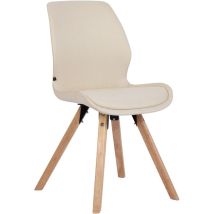 Chaise de salle à manger Luna avec pieds en bois Crème Tissu