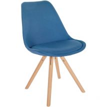 Chaise de tissu bleu Sofia, nature (rund)