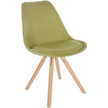 Chaise de tissu vert Sofia, Nature (Rund)