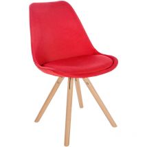 Chaise de tissu rouge Sofia, Nature (Rund)