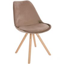 Sofia Velvet Marrone Chair, Nature (Rund)