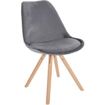 Chaise grise de Sofia Velvet, Nature (Rund)