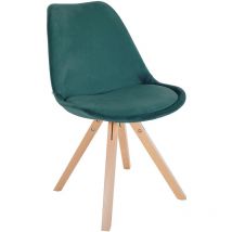Sofia Velvet Green Chair, Nature (Eckig)