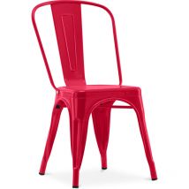 Tolix Style - Chaise de salle à manger - Design industriel - Acier - Nouvelle édition - Stylix Rouge