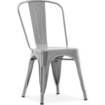 Chaise de salle à manger - Design industriel - Acier - Nouvelle édition - Stylix Gris clair