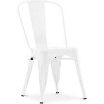 Tolix Style - Chaise de salle à manger - Design industriel - Acier - Nouvelle édition - Stylix Blanc