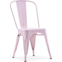 Tolix Style - Chaise de salle à manger - Design industriel - Acier - Nouvelle édition - Stylix Rose pâle
