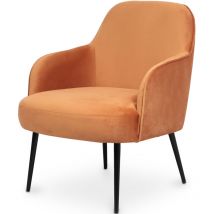Privatefloor - Fauteuil tapissé de velours - Hyra Orange