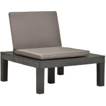 Chaise de salon de jardin avec coussin Plastique Anthracite