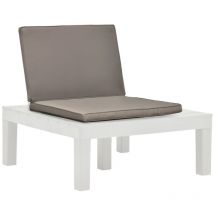 Chaise de salon de jardin avec coussin Plastique Blanc