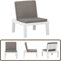 Vidaxl - Chaise de salon de jardin avec coussin Plastique Blanc - Chaise De Jardin - Chaise Extérieure - Mobilier De Jardin - Fauteuil De Jardin