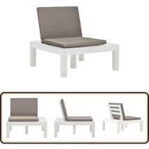 Chaise de salon de jardin avec coussin Plastique Blanc - Chaise De Jardin - Fauteuil De Jardin - Mobilier De Jardin - Décoration Extérieure - Chaises