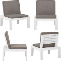 Vidaxl - Chaise de salon de jardin avec coussin Plastique Blanc - Chaise De Jardin - Chaise Extérieure - Mobilier De Jardin - Fauteuil De Jardin