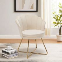 Chaise de Salon Élégante en Velours , Design Raffiné avec Pieds Croisés Dorés, Idéale pour Chambre et Coiffeuse,Begie