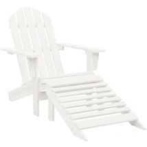 Chaise de jardin avec pouf Bois Blanc Vidaxl