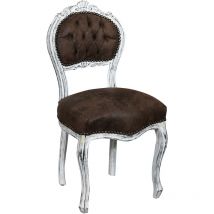 Chaise en bois pour table à manger restaurant pizzeria cuisine ferme vacances arte povera Blanc et brun L42xPR45xH90 Cm