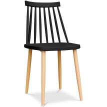 Privatefloor - Chaise de salle à manger en bois - Design scandinave - Joy Noir