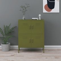 Armoire en acier de design industriel avec 4 portes différentes de couleurs Couleur : Olive verte