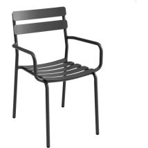 Fauteuil de terrasse en aluminium noir