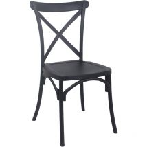 Chaise de terrasse empilable en plastique noire