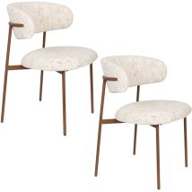 Chaise Design, 2 Chaises En Tissu Claes Blanc En Fabric, Boite A Design