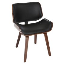 Miliboo - Chaise design noir et bois foncé rubbens