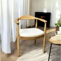 Pier Import - Chaise design en bouclette écrue palerme