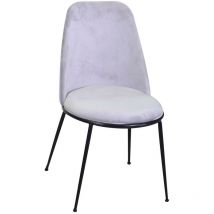 Argonauta - Chaise design en velours et métal gris rotterdam