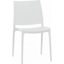Chaise de jardin empilable Maya en plastique Blanc