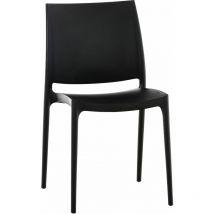 Chaise de jardin empilable Maya en plastique Noir