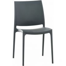 Chaise de jardin empilable Maya en plastique Gris foncé