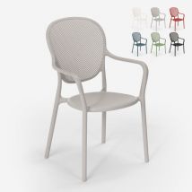 Ahd Amazing Home Design - Chaise de restaurant bar cuisine extérieure au design moderne en polypropylène Clara - Gris