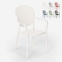 Ahd Amazing Home Design - Chaise de restaurant bar cuisine extérieure au design moderne en polypropylène Clara - Blanc