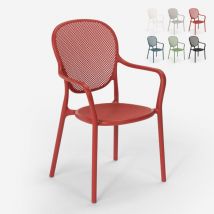 Ahd Amazing Home Design - Chaise de restaurant bar cuisine extérieure au design moderne en polypropylène Clara - Rouge